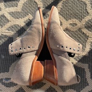 Rebecca Minkoff gray booties with silver stud details